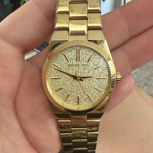 Michael Kors Gold Glitter Dial Gold-Tone Bracelet Watch